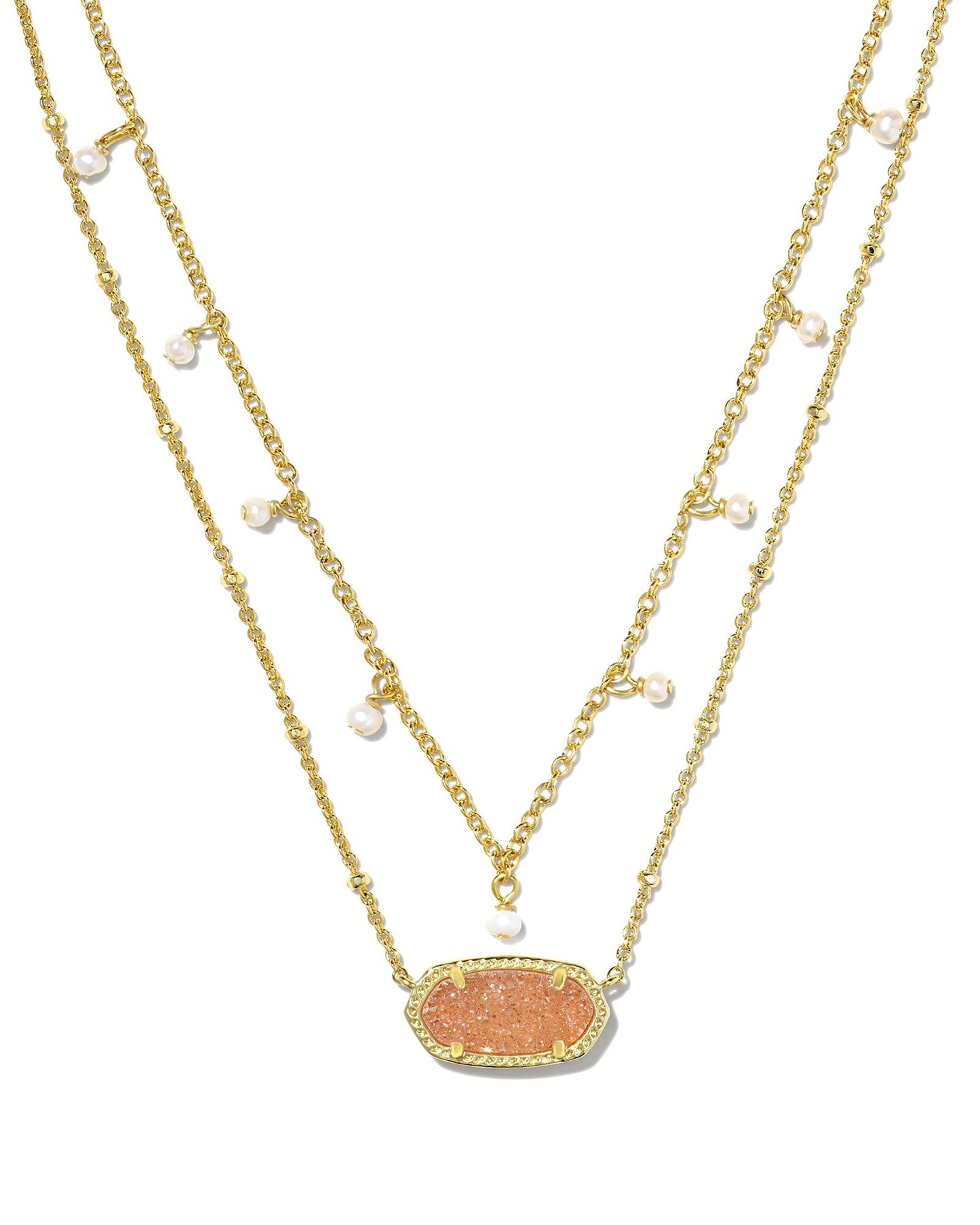 KENDRA SCOTT Collar de varias hebras de perlas doradas Elisa