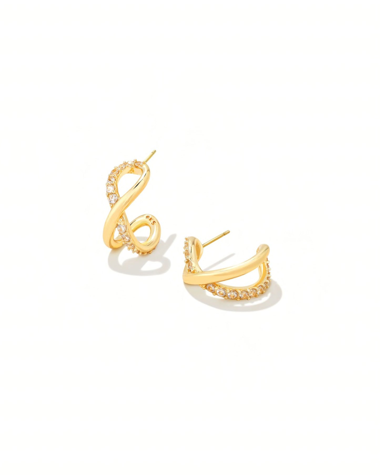 KENDRA SCOTT Annie Infinity Huggie Earrings in White Crystal