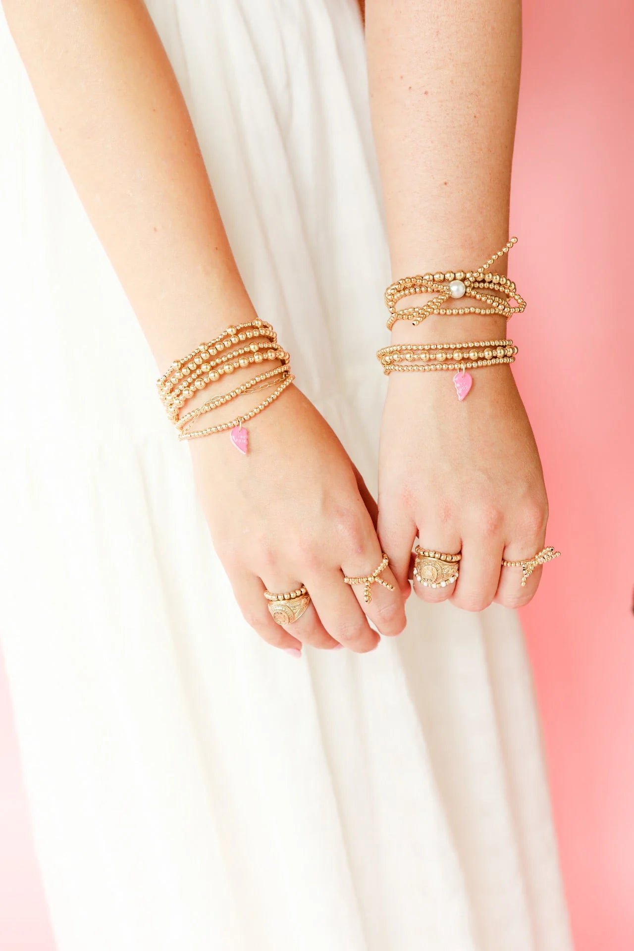 BEADED BLONDES Best Friend Charm Bracelets Stack