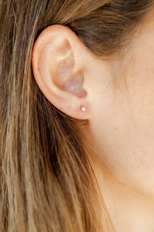 Close-up of an ear with a small earring