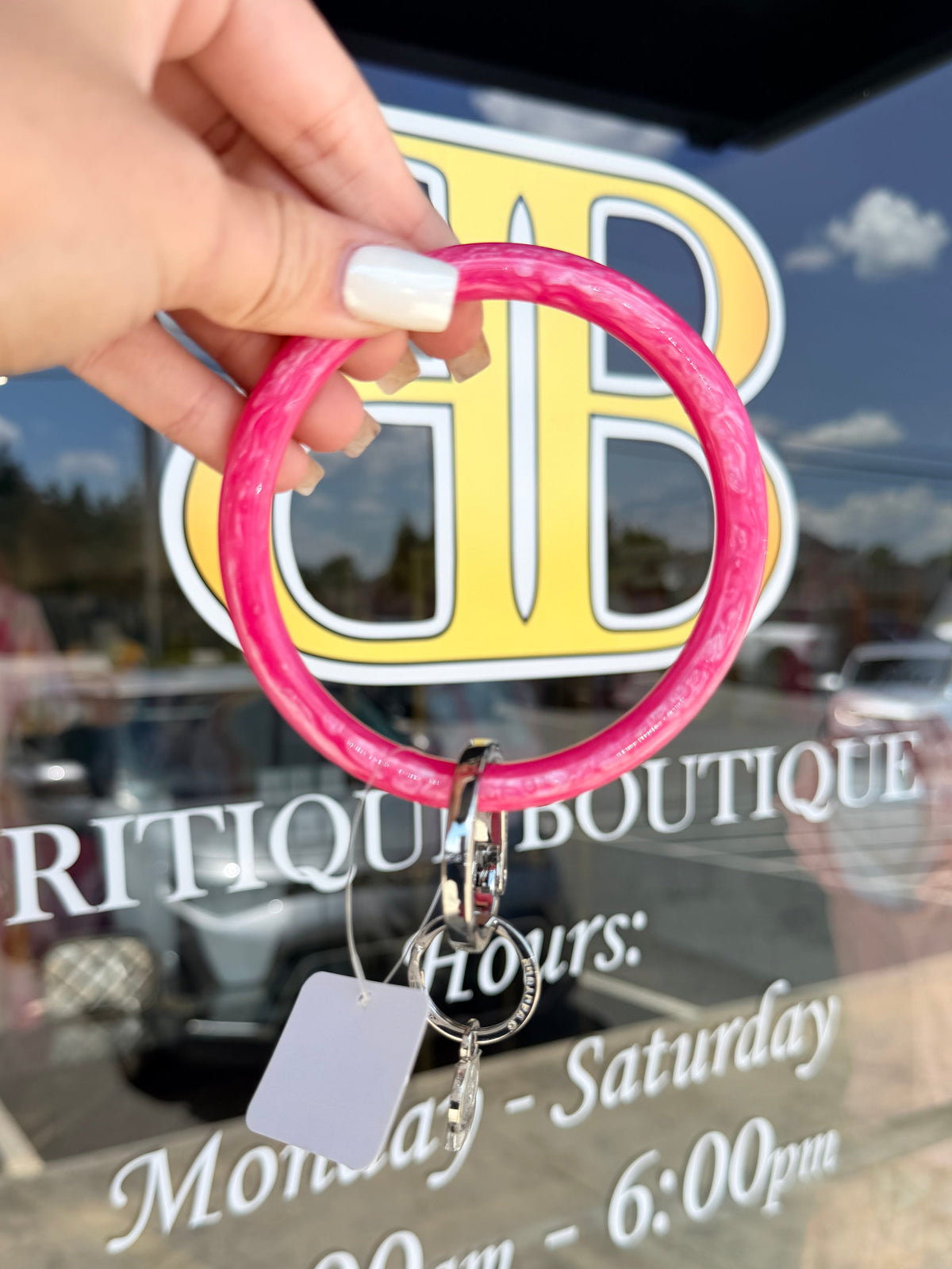 pink resin keychain