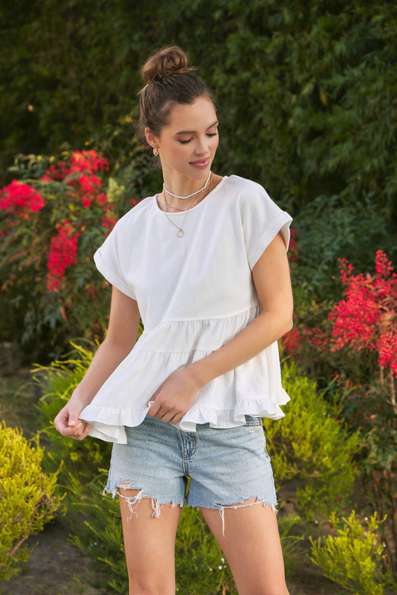 BOUTIQUE BASIC BABYDOLL TOP FRONT