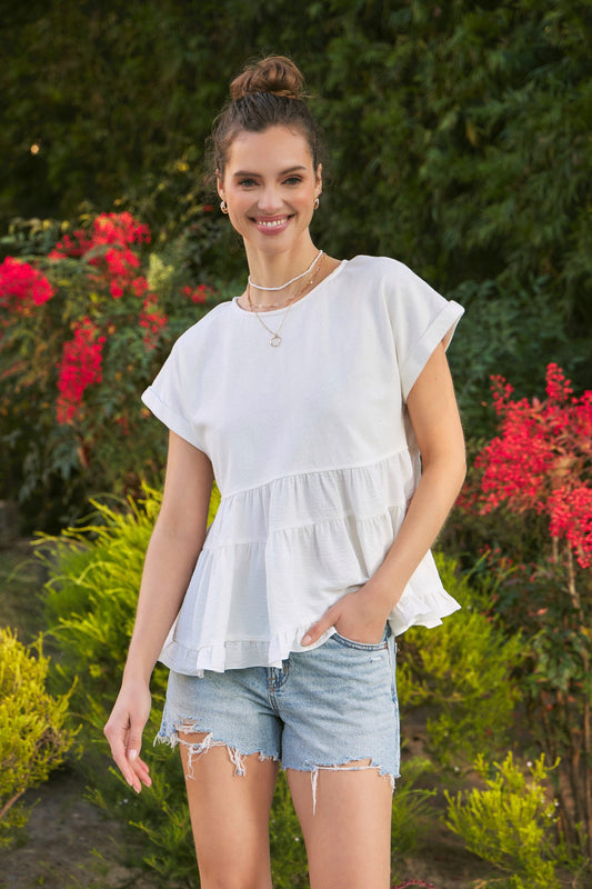 BOUTIQUE BASIC BABYDOLL TOP FRONT 6