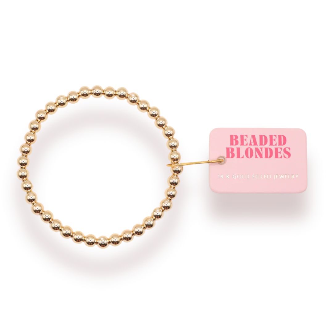 BOUTIQUE BEADED BLONDES 5MM GOLD BRACELET FRONT