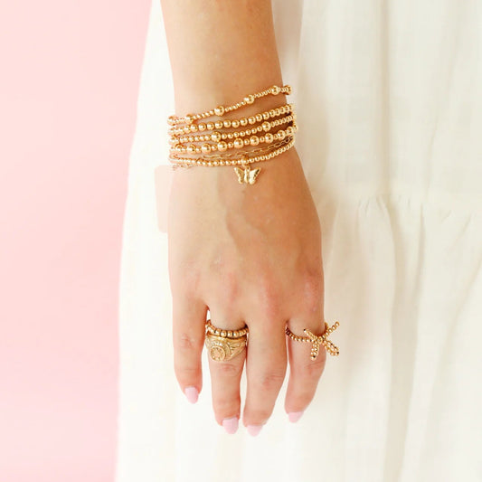 BOUTIQUE BEADED BLONDES BUTTERFLY GOLD CHARM BRACELET 4