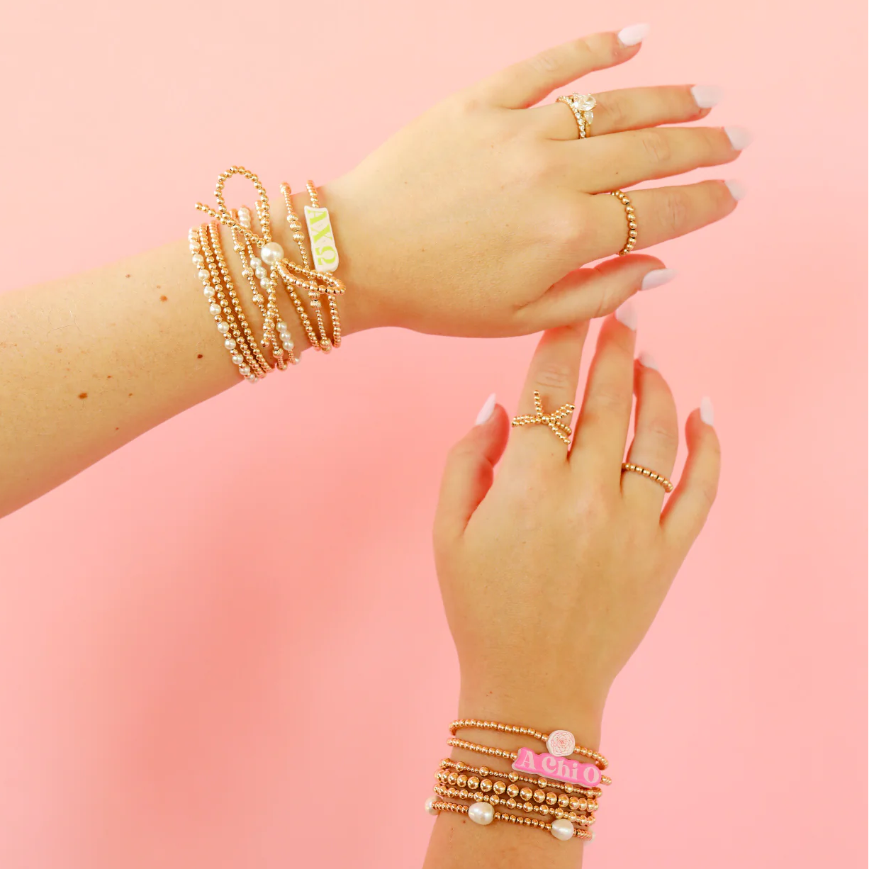 BOUTIQUE BEADED BLONDES GOLD BOW RING 2