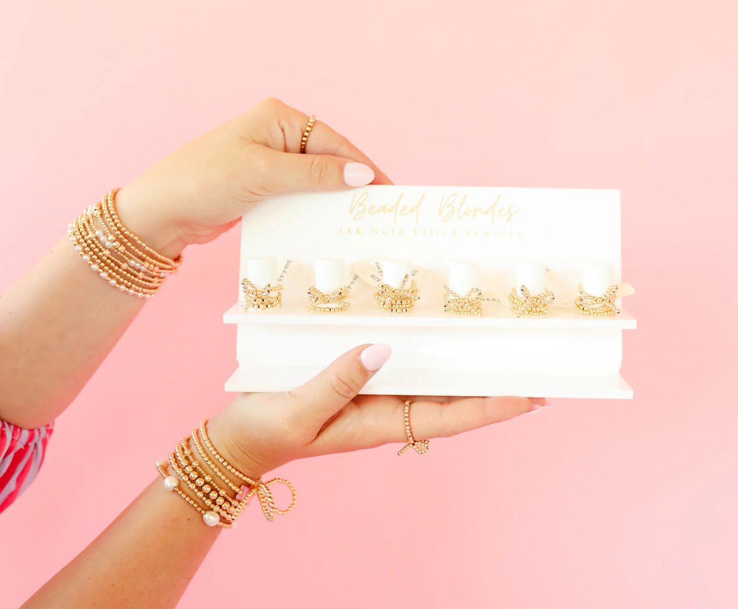 BOUTIQUE BEADED BLONDES GOLD BOW RING 4