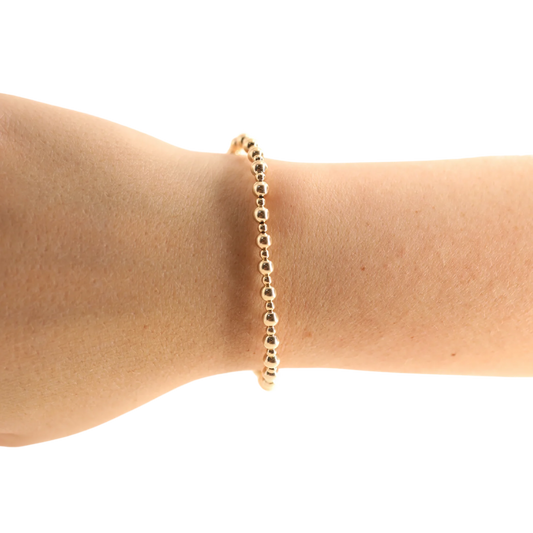 BOUTIQUE BEADED BLONDES GOLD KATY MINI BRACELET ON ARM