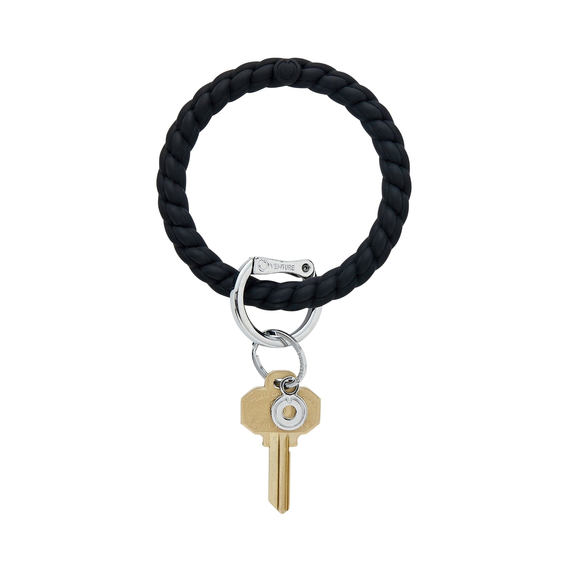 BOUTIQUE BRAIDED SILICONE O RING BACK IN BLACK