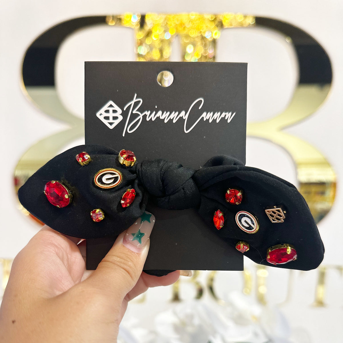 BOUTIQUE BRIANNA CANNON GEORGIA BLACK LOGO SCRUNCHIE BB