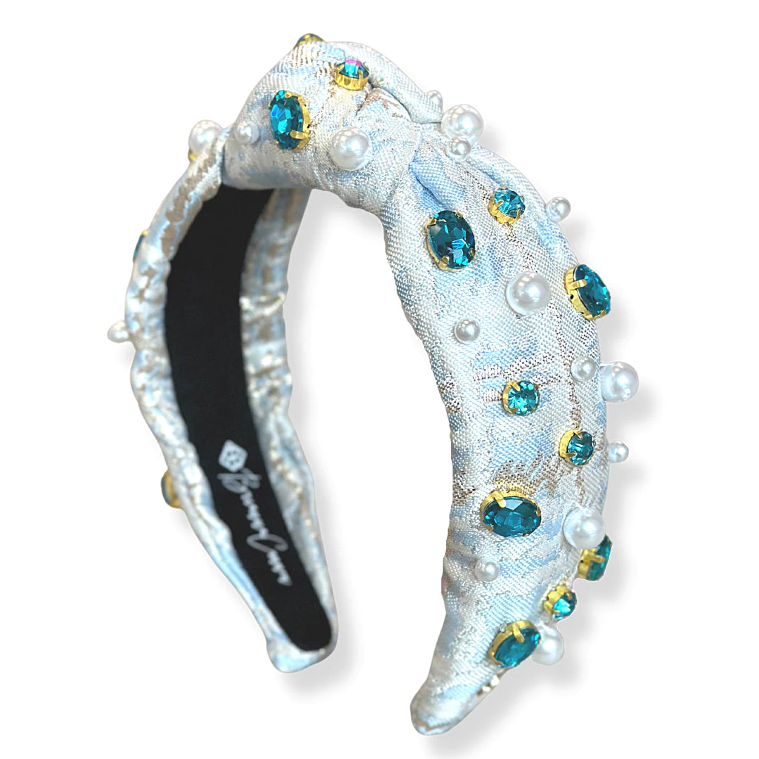 BOUTIQUE BRIANNA CANNON HEADBAND BLUE JACQUARD