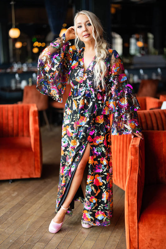 BOUTIQUE BUDDY LOVE COLETTE LONG SLEEVE MAXI DRESS FRONT