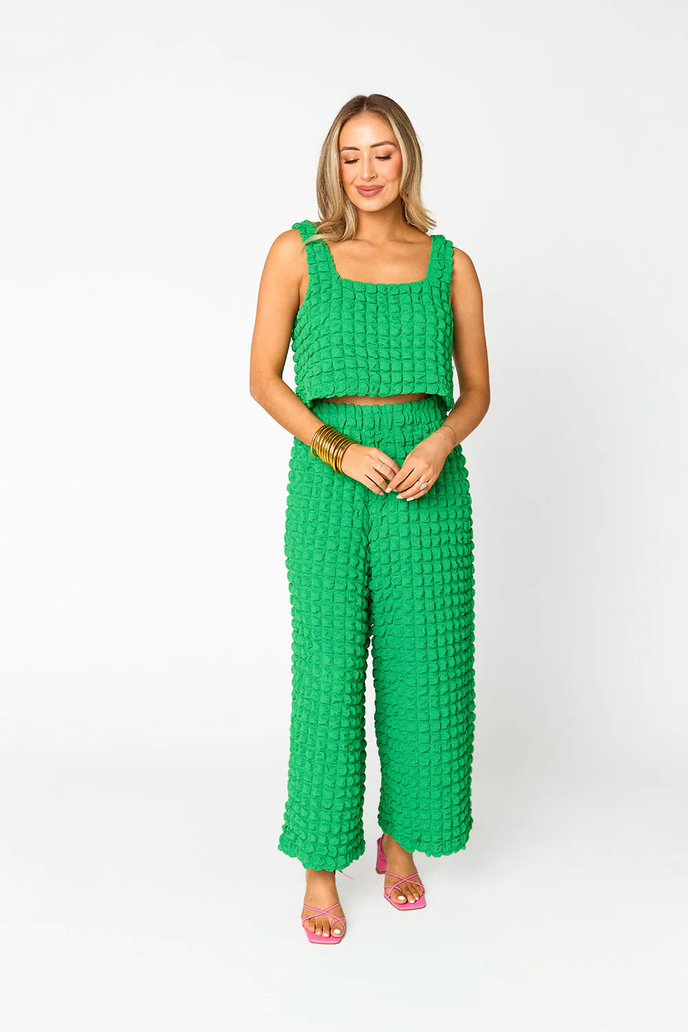 BOUTIQUE BUDDY LOVE MERITT TWO PIECE SET EMERALD GREEN FRONT 2