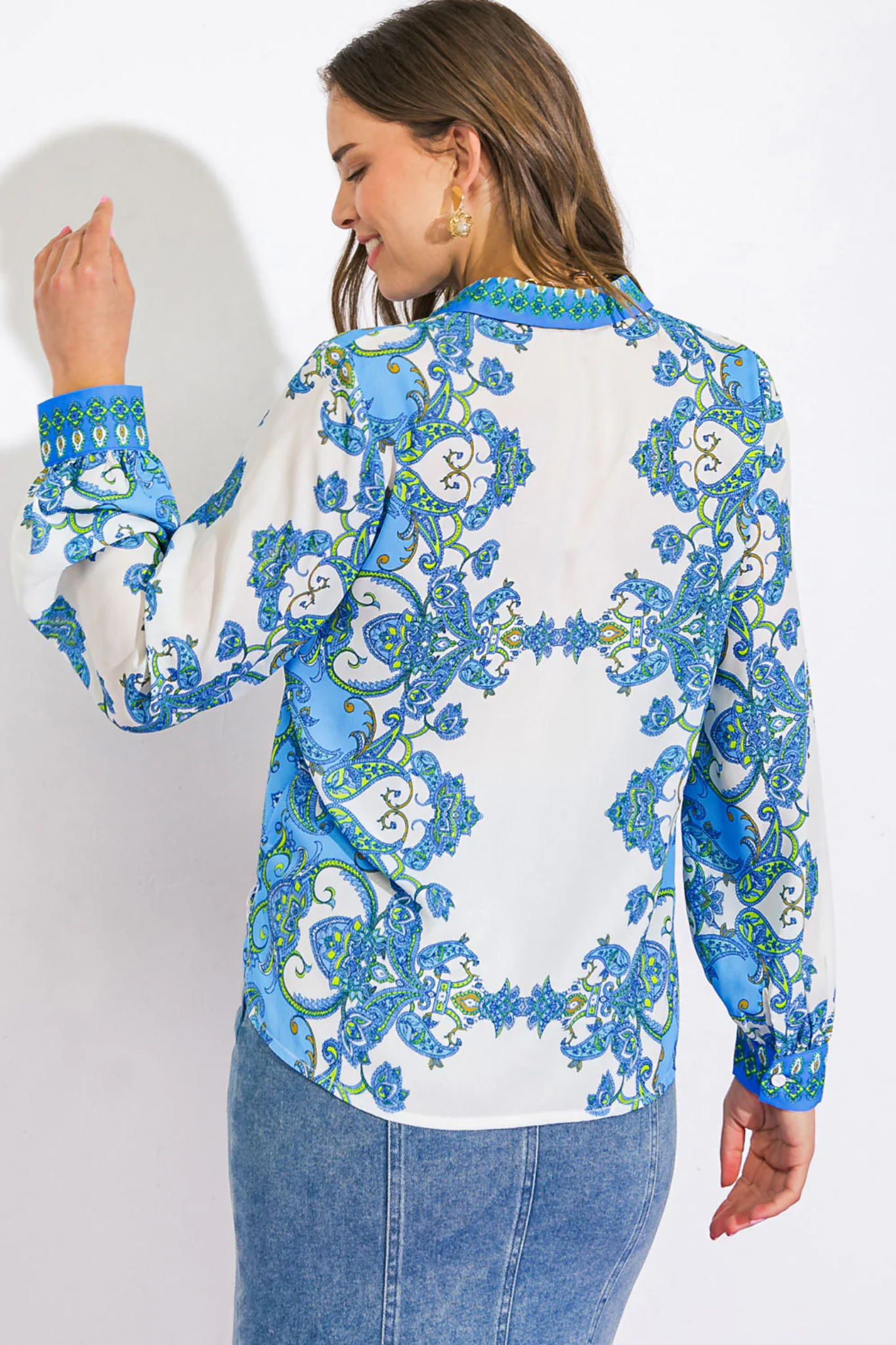 BOUTIQUE CANT LIVE WITHOUT YOU TOP BLUE WHITE BACK