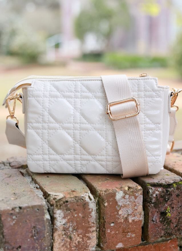 BOUTIQUE CAROLINE HILL JACE QUILTED CROSSBODY CREAM BACK