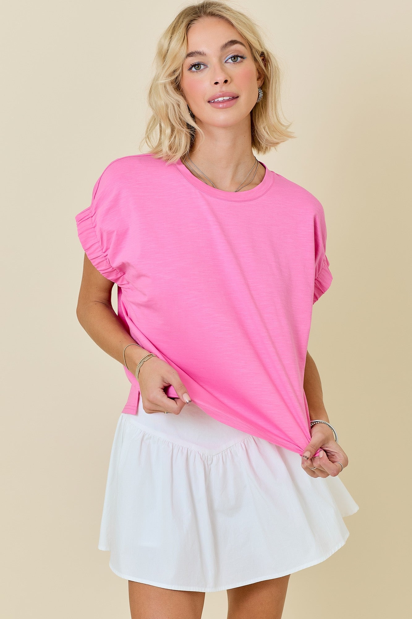 BOUTIQUE CUTE AND CATCHY TOP FRONT PINK