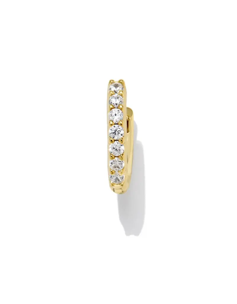 KENDRA SCOTT Addison Crystal Single Huggie Earring in White Crystal