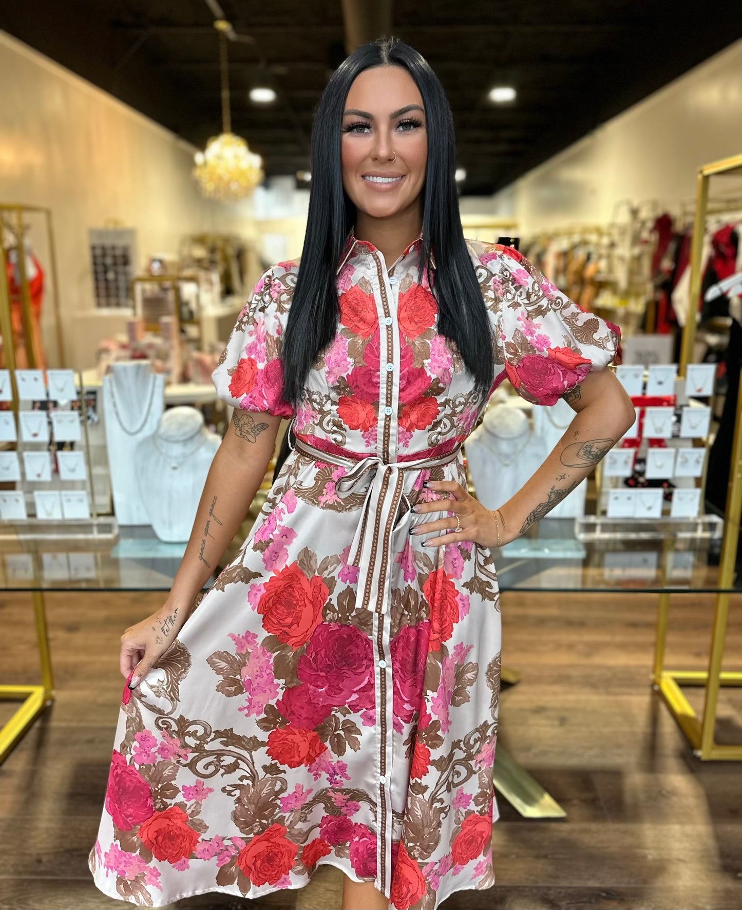 BOUTIQUE DESIGNED FOR LOVE DRESS FRONT ON MODEL
