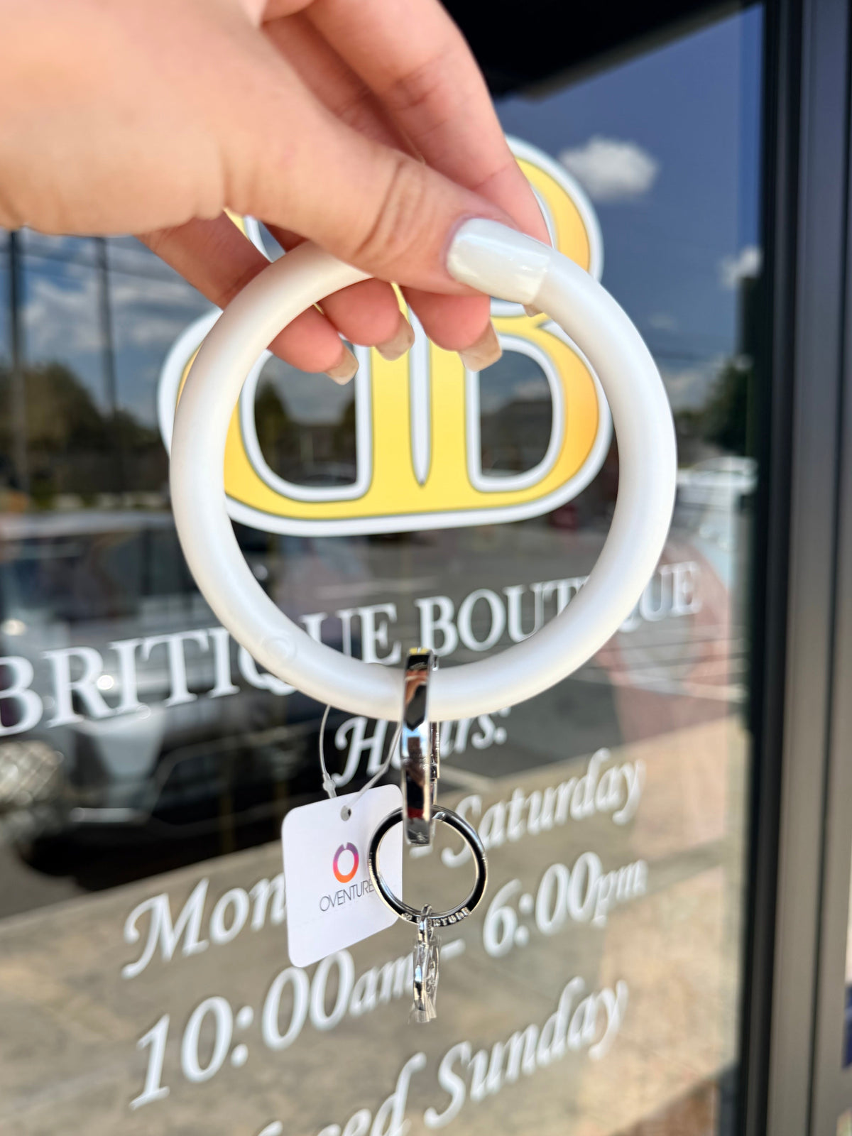 White silicone keychain