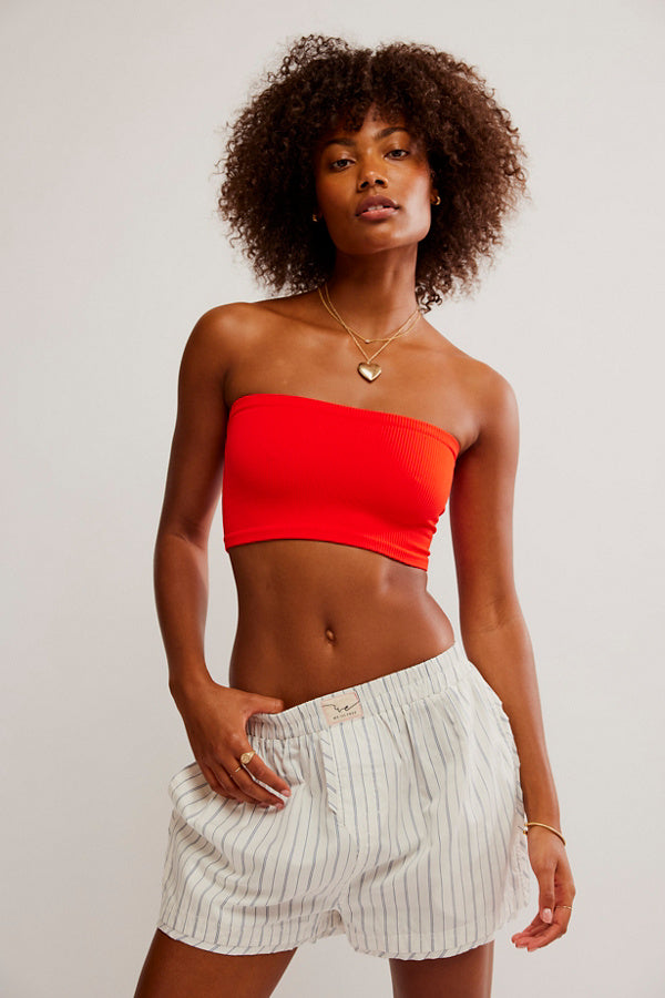 BOUTIQUE FREE PEOPLE AMELIA BANDEAU FIERY RED FRONT