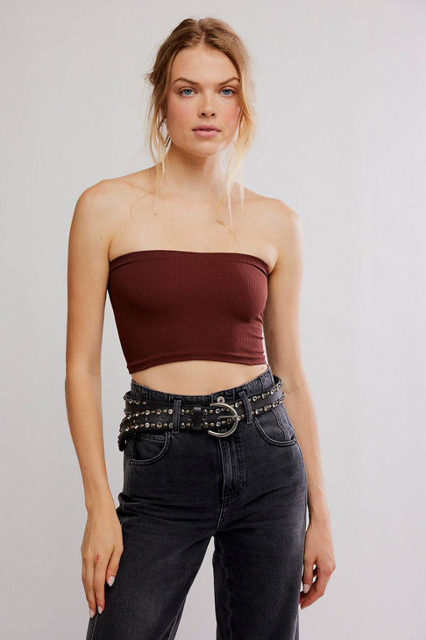 BOUTIQUE FREE PEOPLE AMELIA BANDEAU FRENCH CHOCOLATE