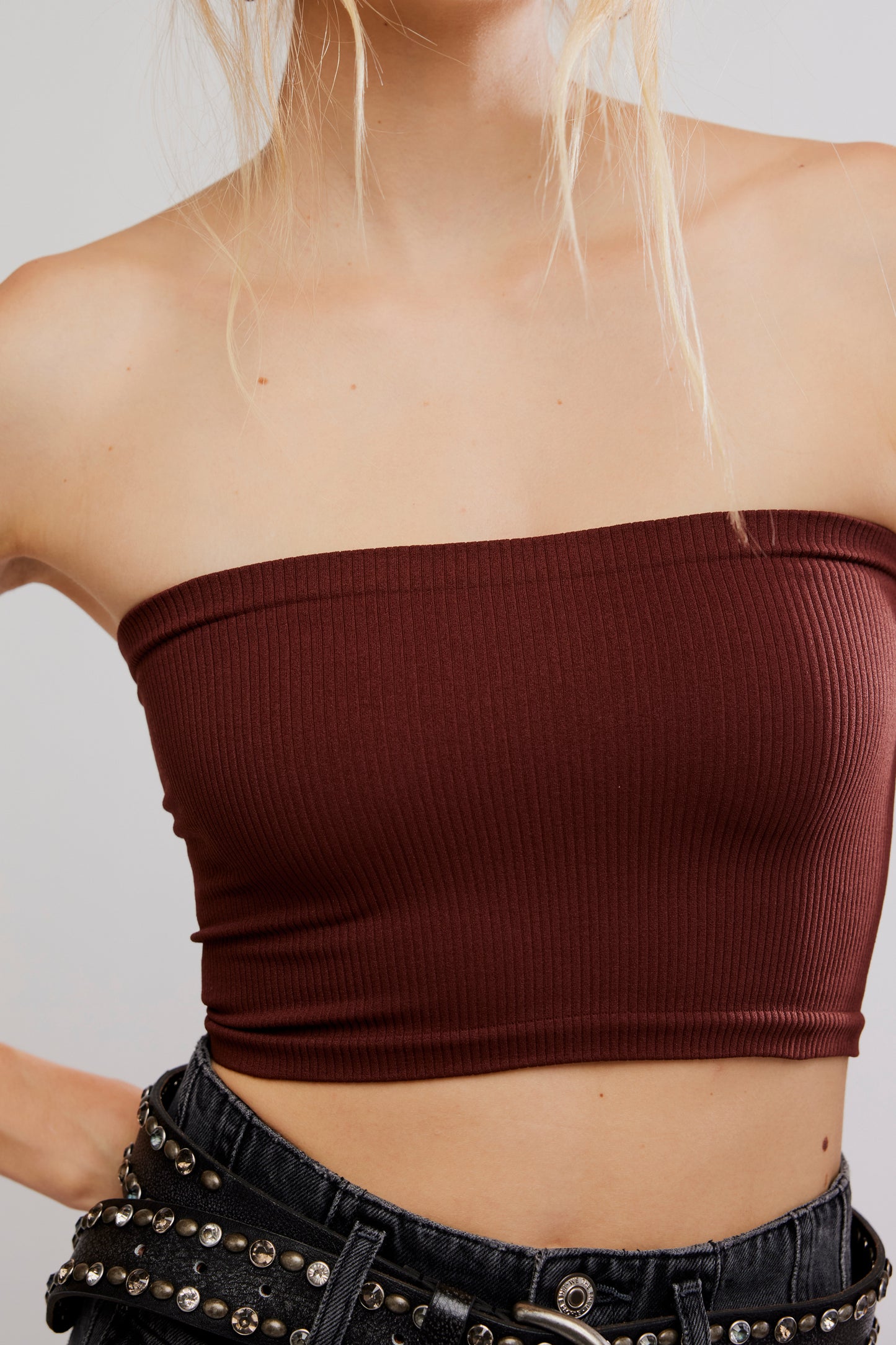 BOUTIQUE FREE PEOPLE AMELIA BANDEAU FRENCH CHOCOLATE FRONT 2