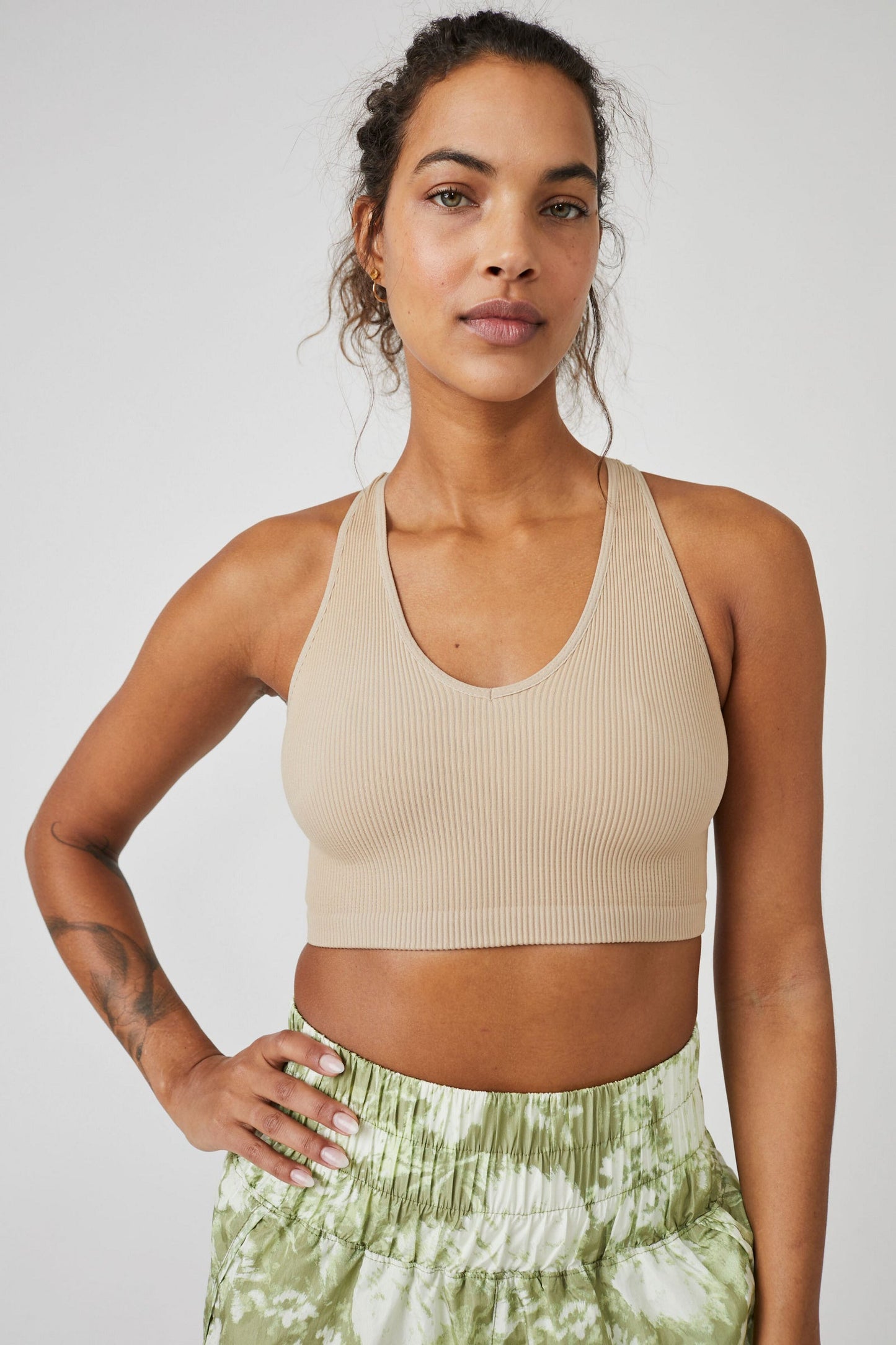 BOUTIQUE FREE PEOPLE FREE THROW CROP TANK CLAY FRONT