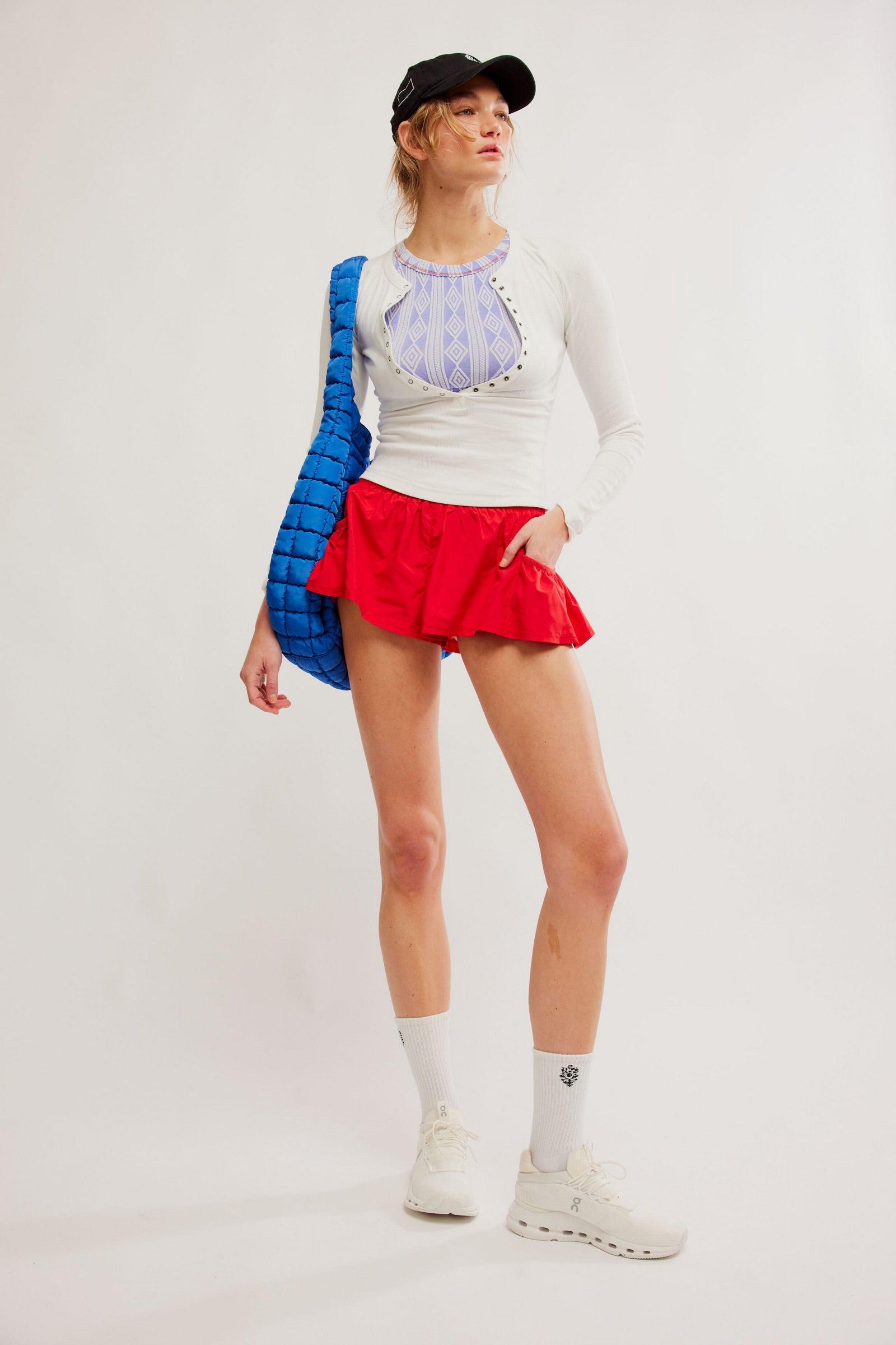 BOUTIQUE FREE PEOPLE GET YOUR FLIRT ON SHORTS WINTERBERRY FRONT 2