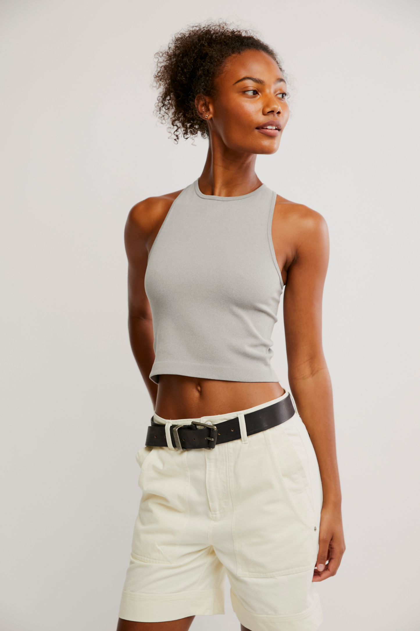 BOUTIQUE FREE PEOPLE HAYLEY RACERBACK BRAMI HEATHER GREY FRONT