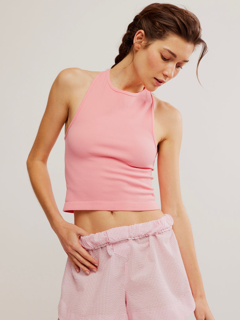BOUTIQUE FREE PEOPLE HAYLEY RACERBACK BRAMI PEACHY PINK FRONT
