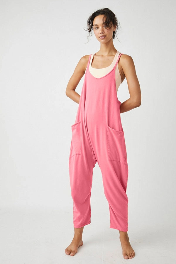 BOUTIQUE FREE PEOPLE HOT SHOT ONSIE HIBISCUS FRONT