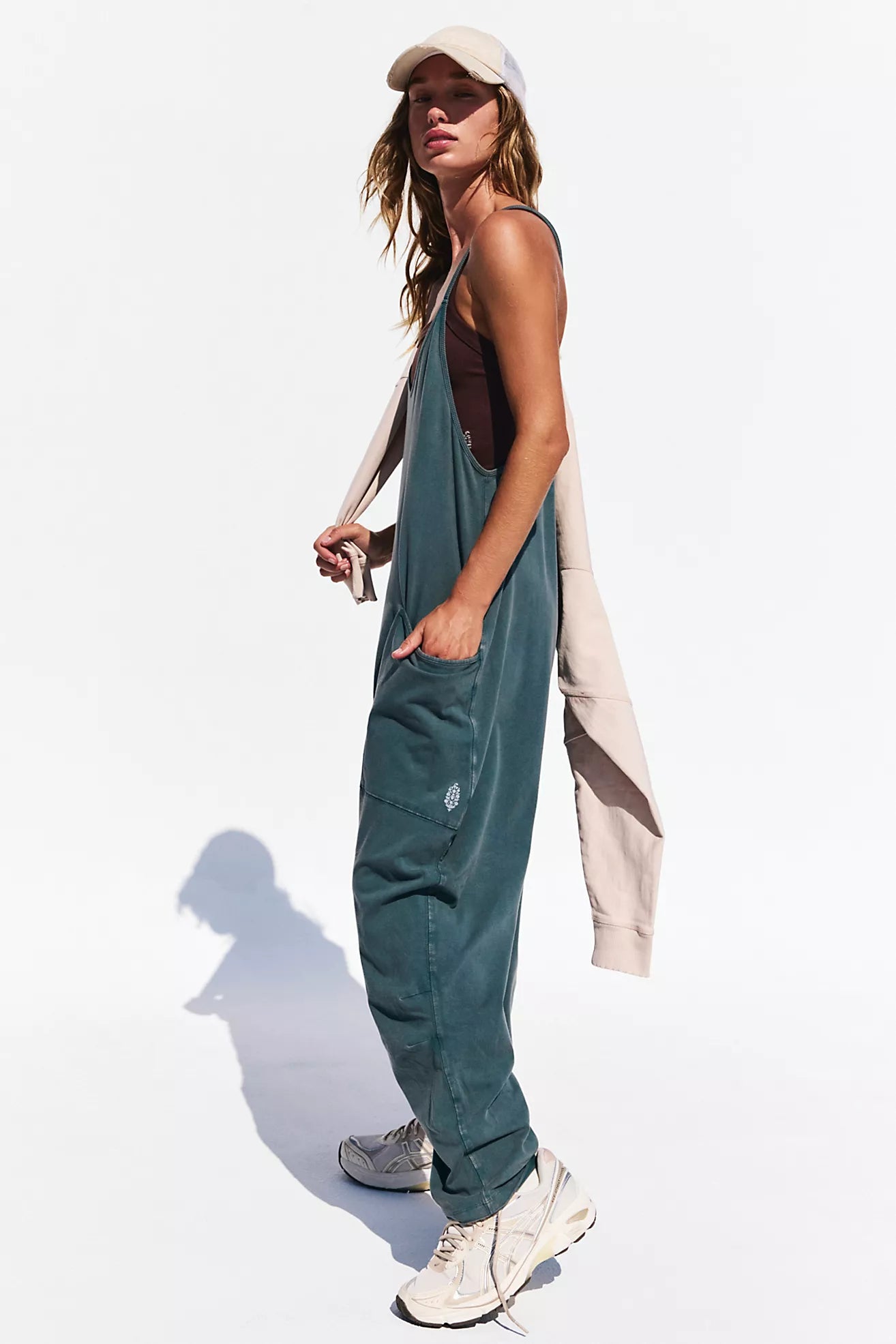 BOUTIQUE FREE PEOPLE HOT SHOT ONSIE MIDNIGHT JADE SIDE