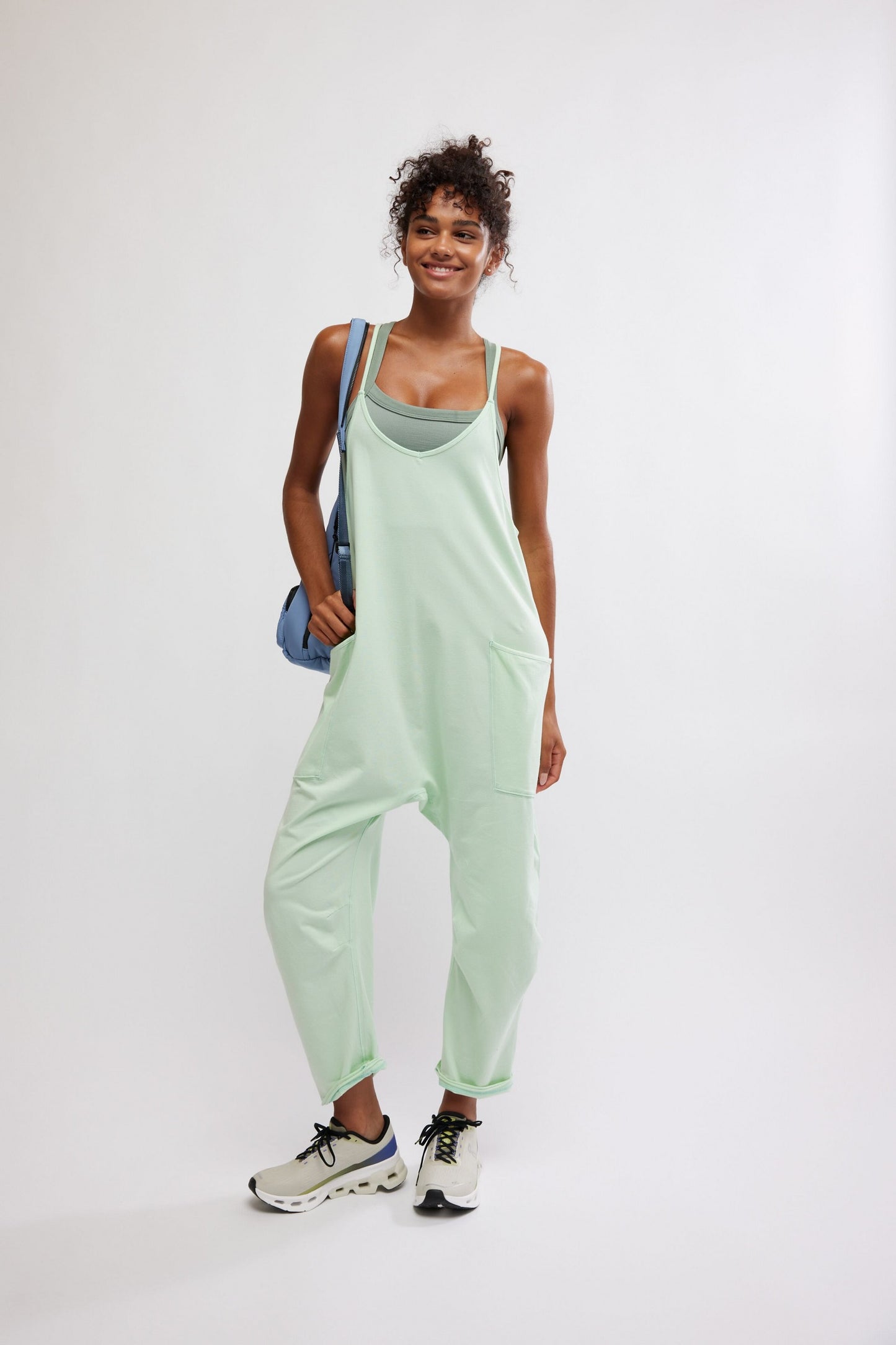 BOUTIQUE FREE PEOPLE HOT SHOT ONSIE PISTACHIO FRONT