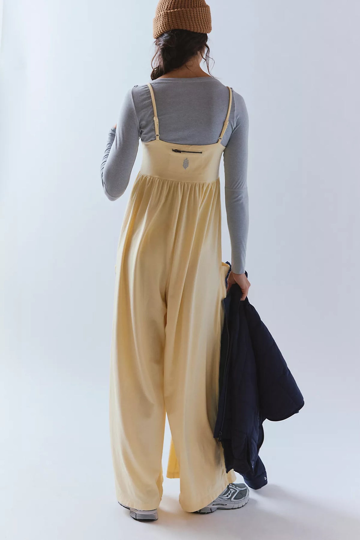 BOUTIQUE FREE PEOPLE HOT SHOT STRAPPY ONSIE SUNLIT YELLOW BACK