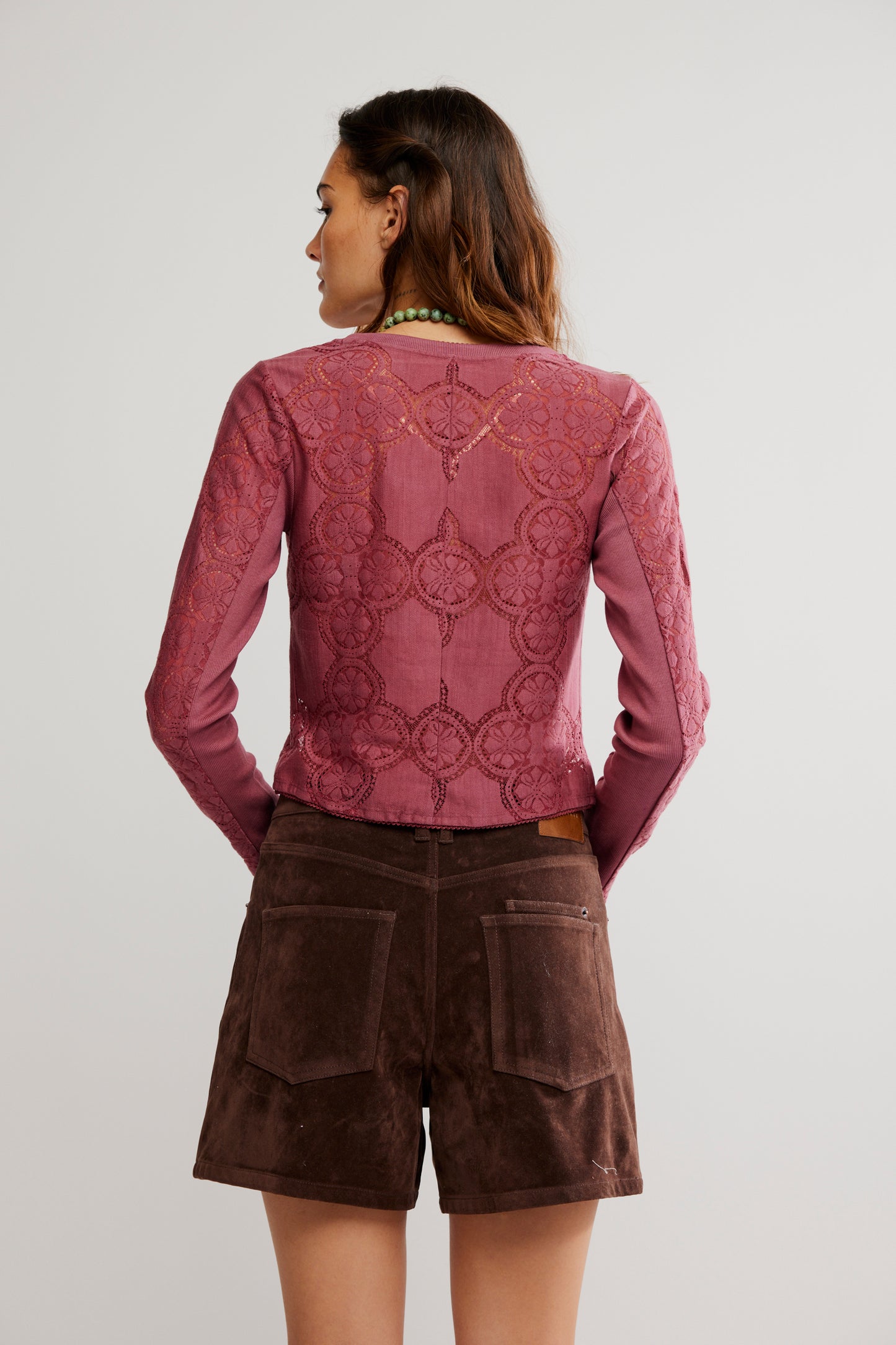 BOUTIQUE FREE PEOPLE JAE KNIT LONG SLEEVE CRUSHED BERRY BACK