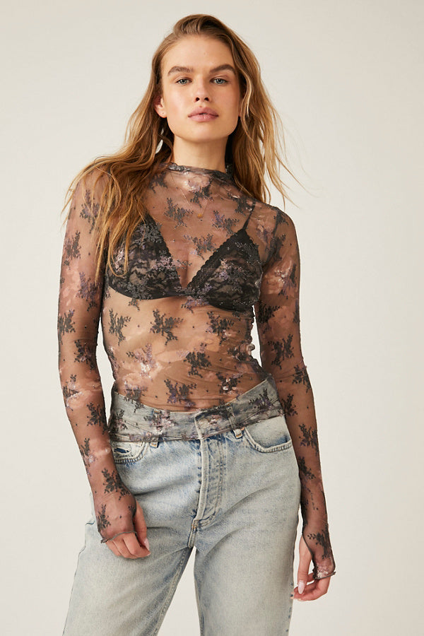 BOUTIQUE FREE PEOPLE LADY LUX LAYERING TOP FRONT NIGHT SKY COMBO