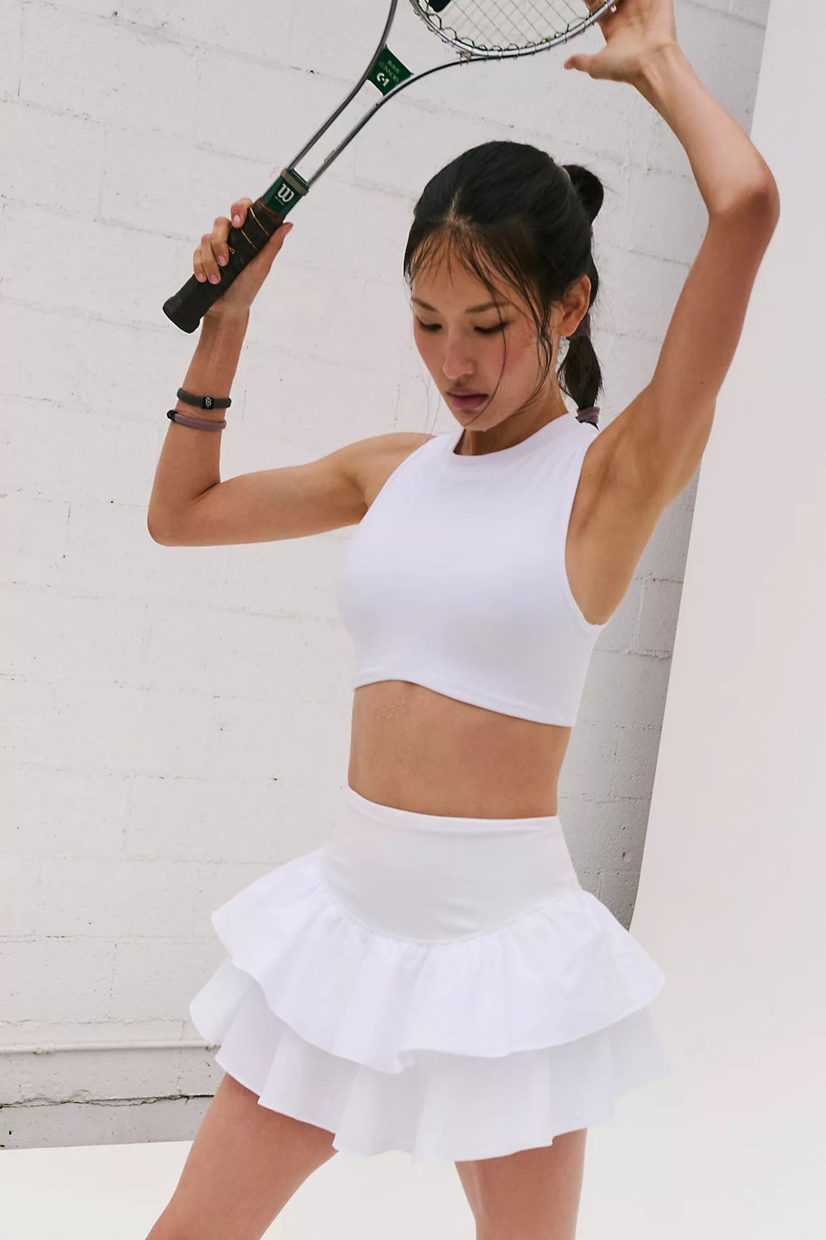 BOUTIQUE FREE PEOPLE MOVEMENT FIELD DAY SKORT WHITE FRONT