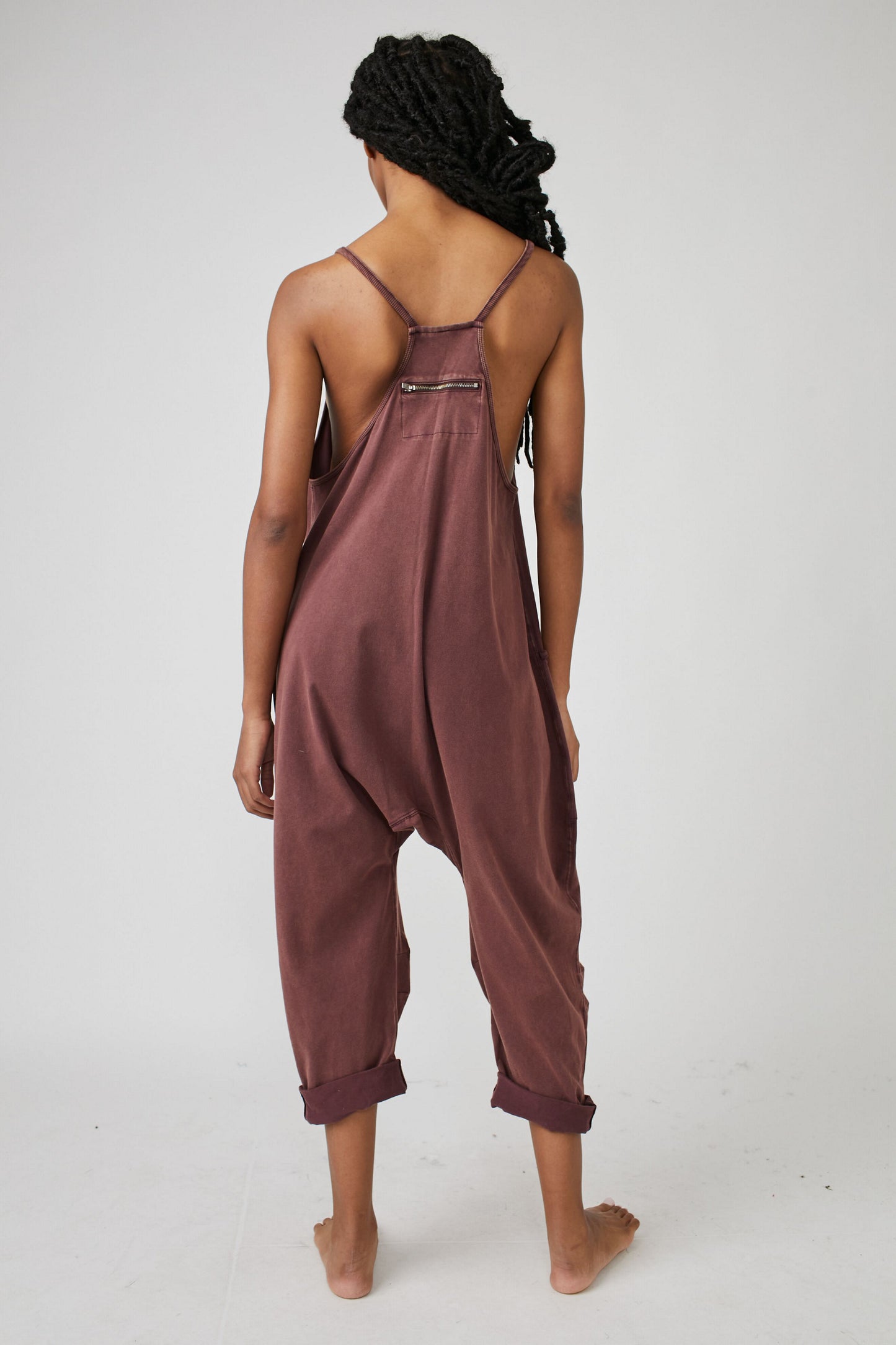 BOUTIQUE FREE PEOPLE MOVEMENT HOT SHOT ONSIE BITTER CHOCOLATE BACK