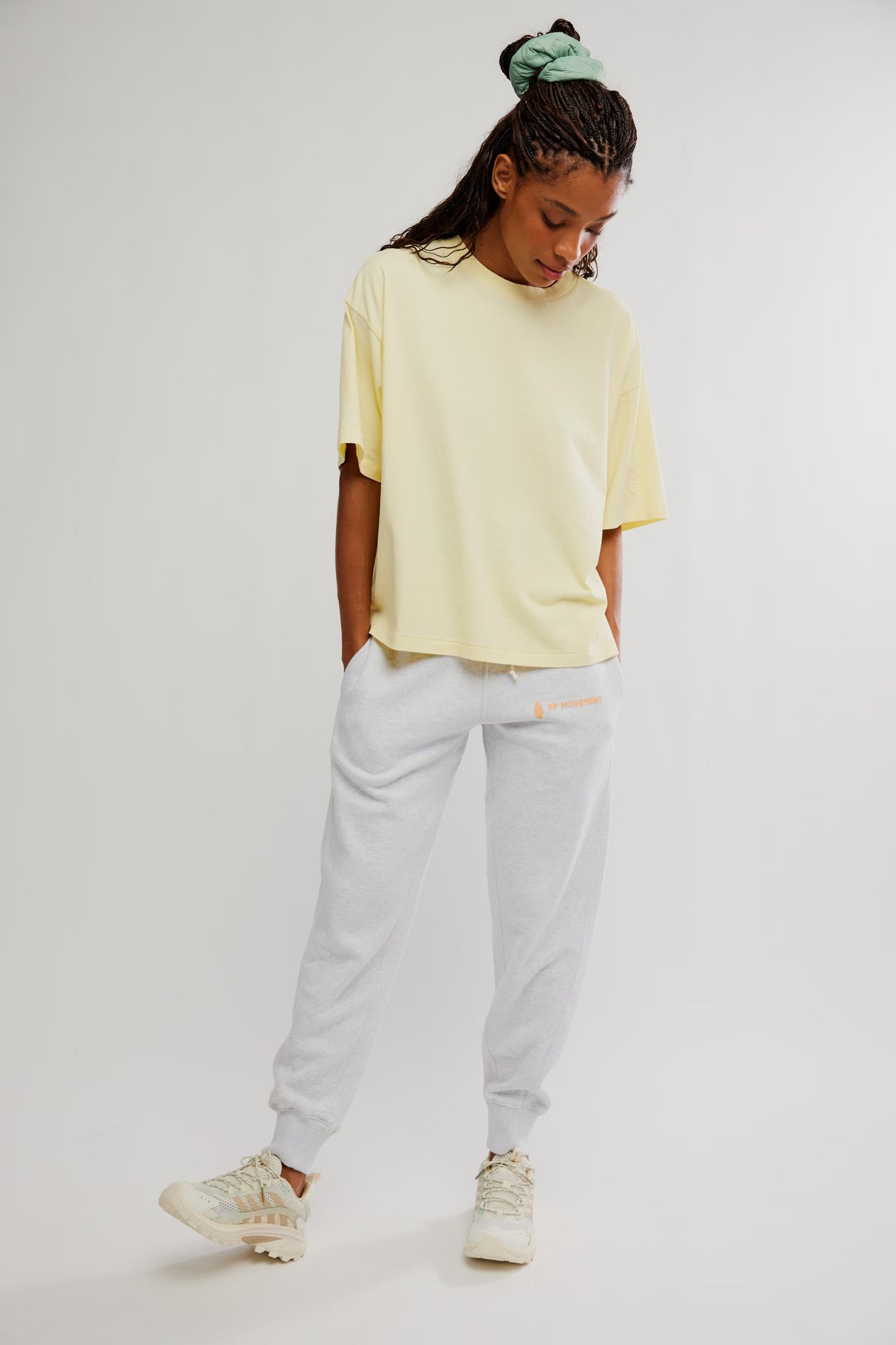 BOUTIQUE FREE PEOPLE MOVEMENT TACKLE TEE SUNLIT YELLOW FRONT 2