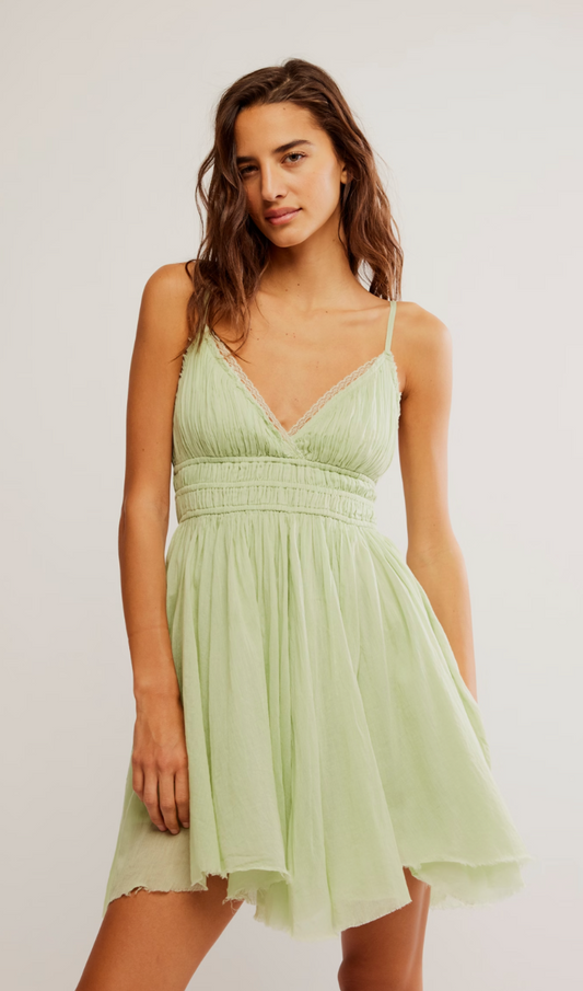 BOUTIQUE FREE PEOPLE ONE DELIA SLIP DRESS FRONT 3 MEADOW HAZE