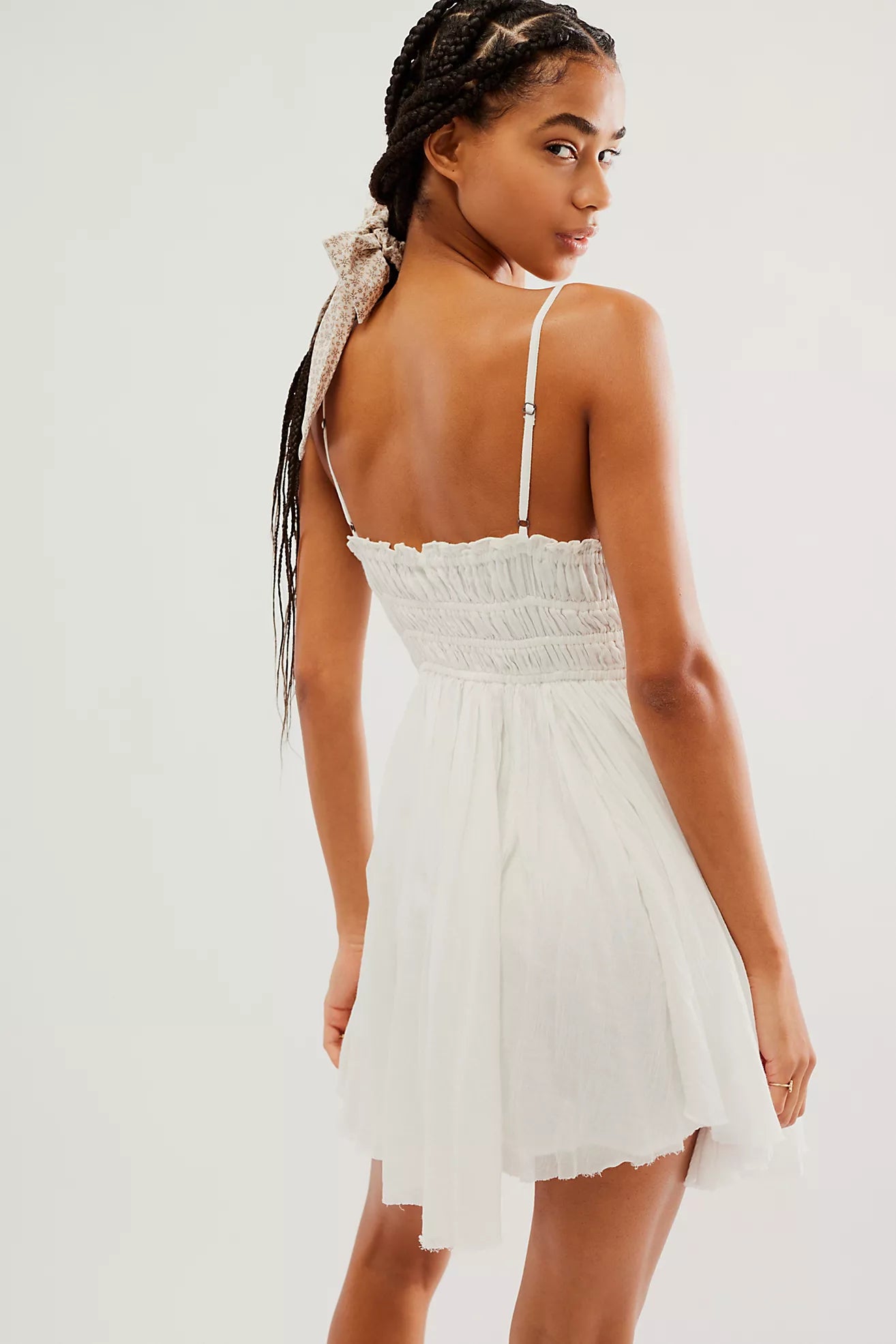 BOUTIQUE FREE PEOPLE ONE DELIA SLIP DRESS IVORY BACK