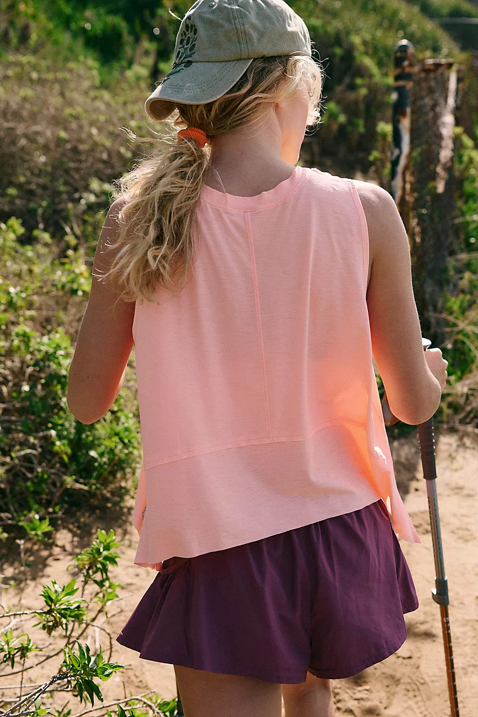 BOUTIQUE FREE PEOPLE TEMPO TANK PASTEL PEACH BACK