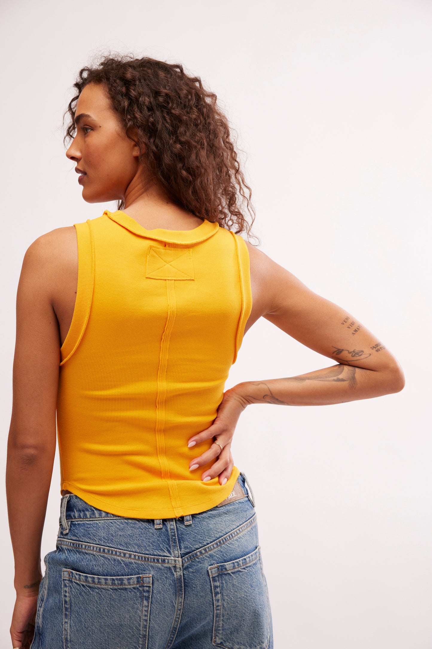BOUTIQUE FREE PEOPLE WE THE FREE KATE TEE CALIFORNIA POPPY BACK