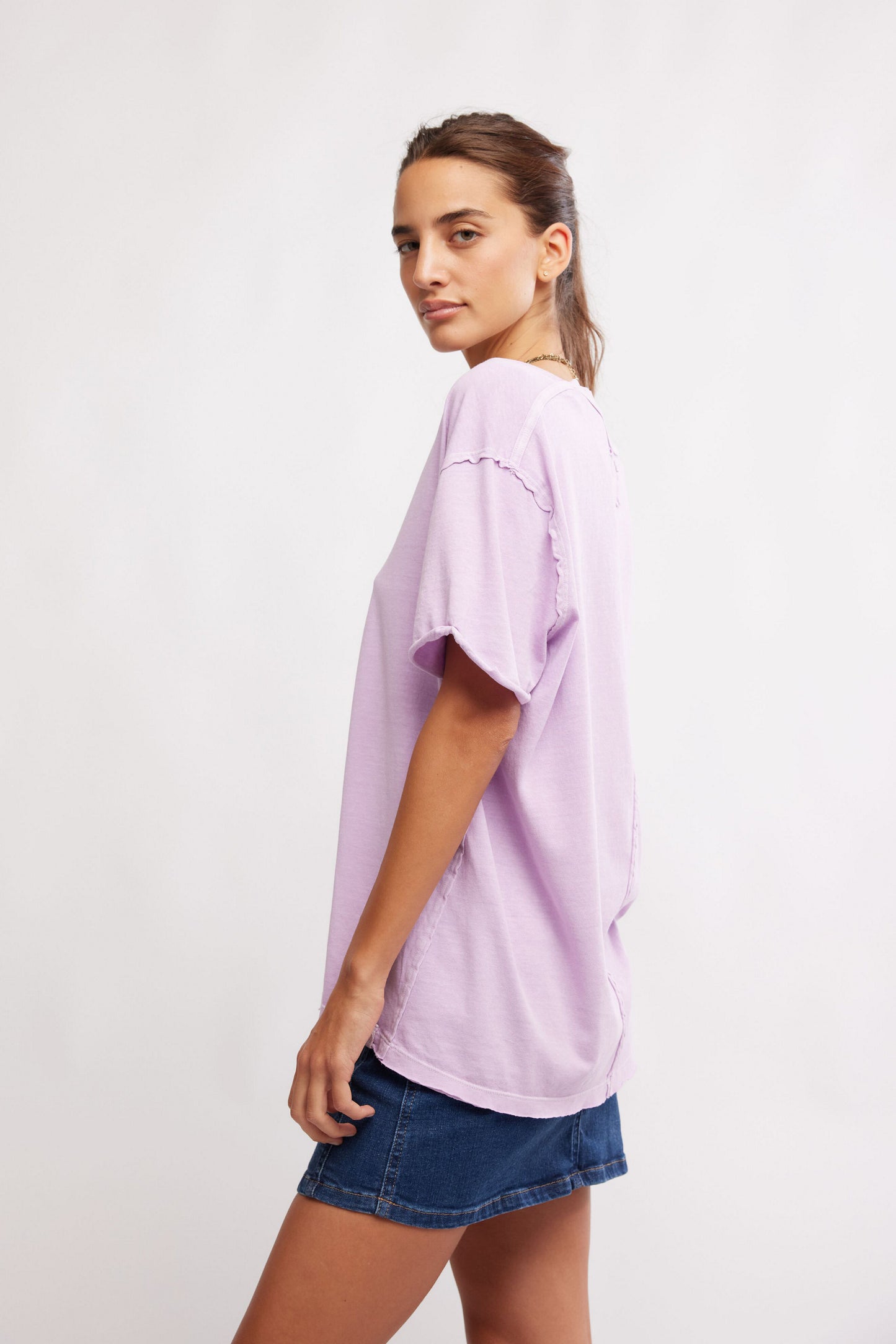 BOUTIQUE FREE PEOPLE WE THE FREE NINA V-NECK TEE FAIRY WINGS SIDE