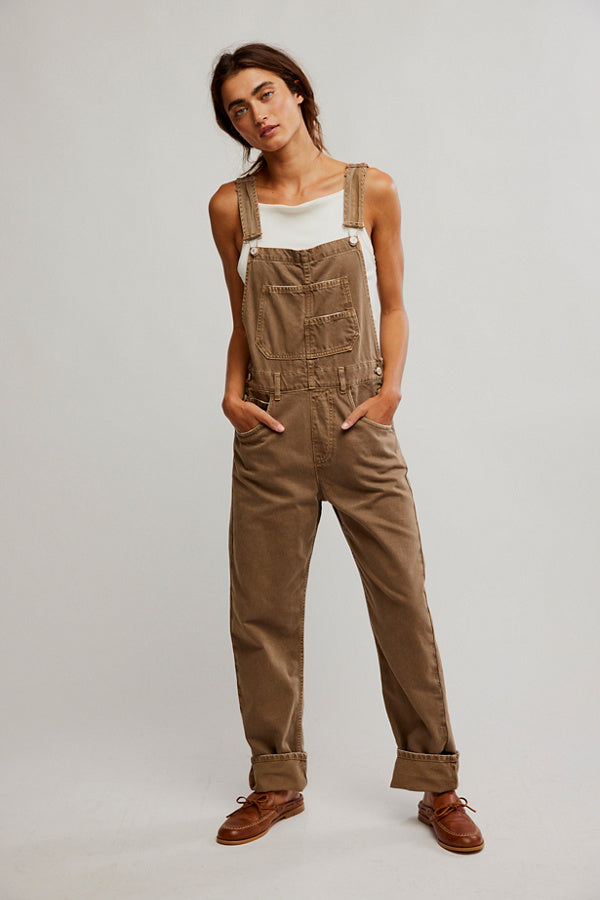 BOUTIQUE FREE PEOPLE WE THE FREE ZIGGY DENIM OVERALLS LASSO FRONT