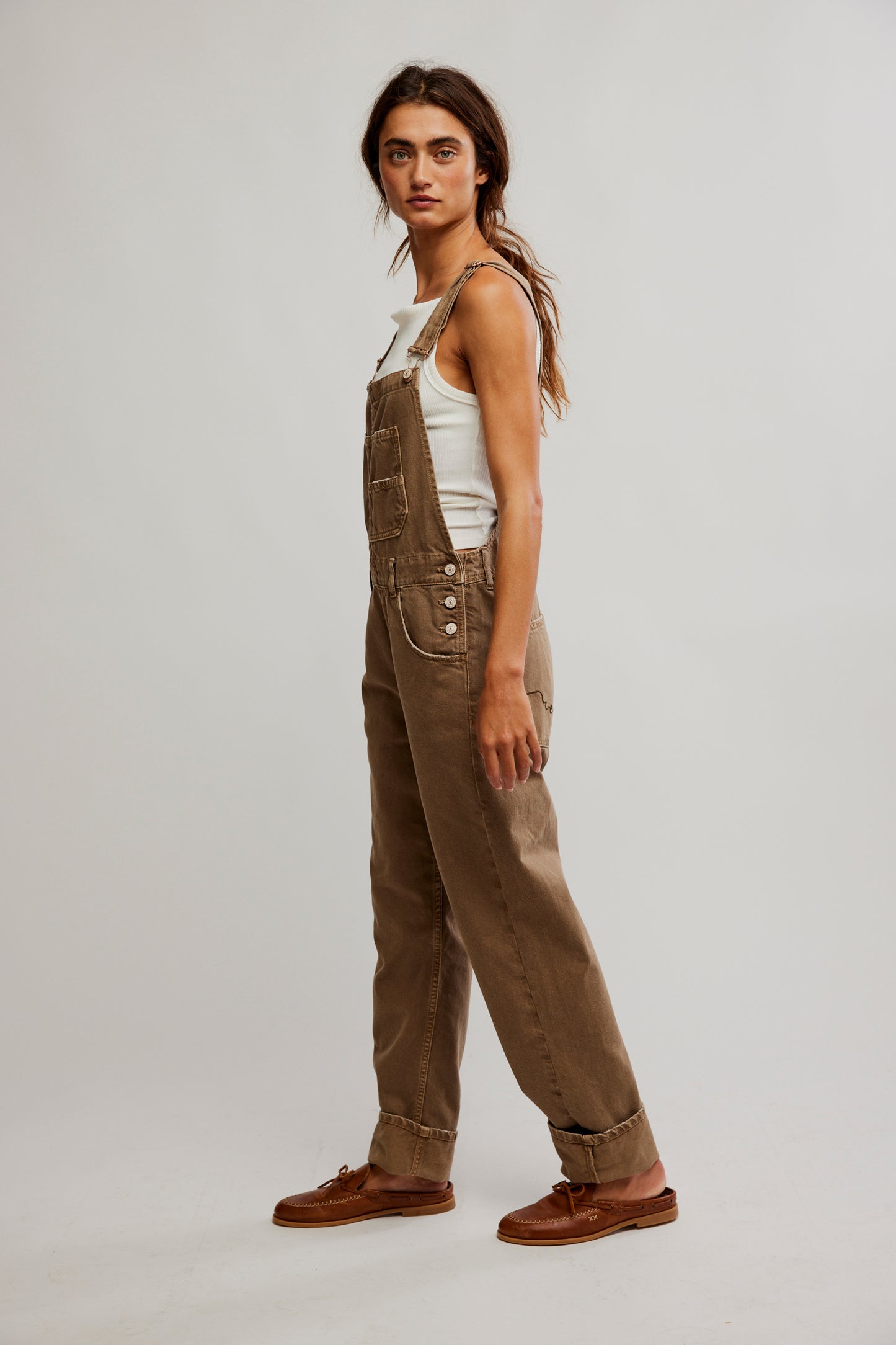BOUTIQUE FREE PEOPLE WE THE FREE ZIGGY DENIM OVERALLS LASSO SIDE