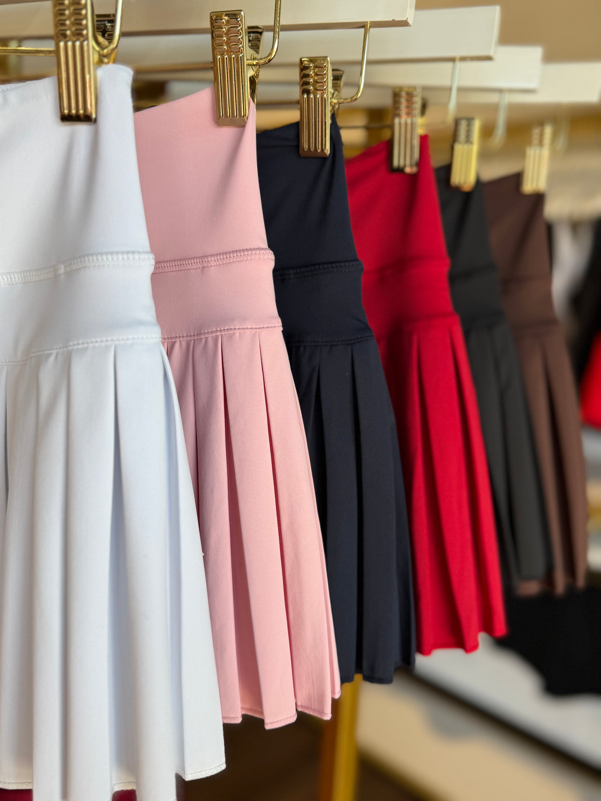 Gold Hinge pleated tennis skirt product reference image