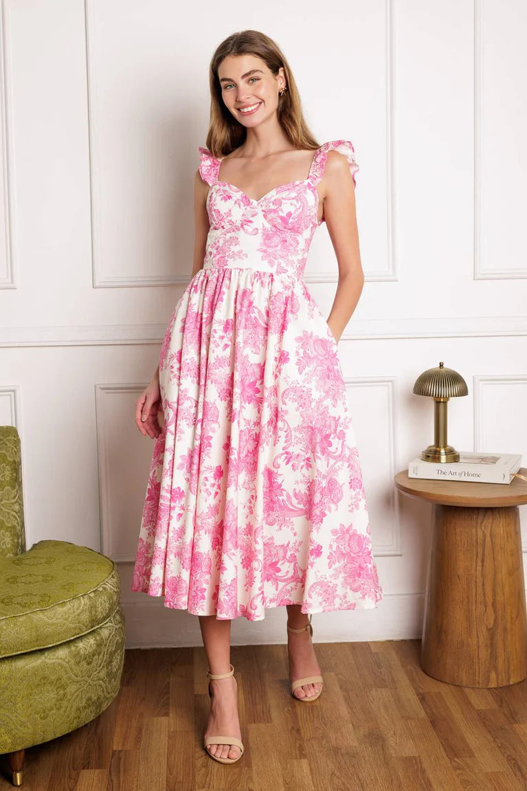 Off To The Market Woven Midi Dress