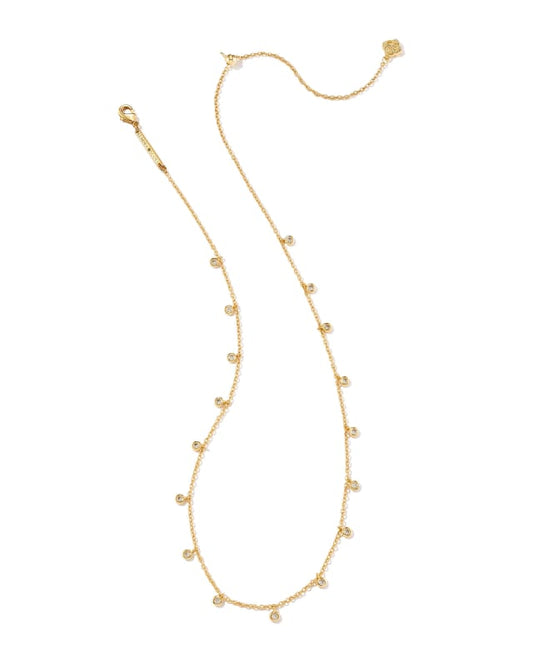 BOUTIQUE KENDRA SCOTT AMELIA CHAIN NECKLACE GOLD WHITE CRYSTAL