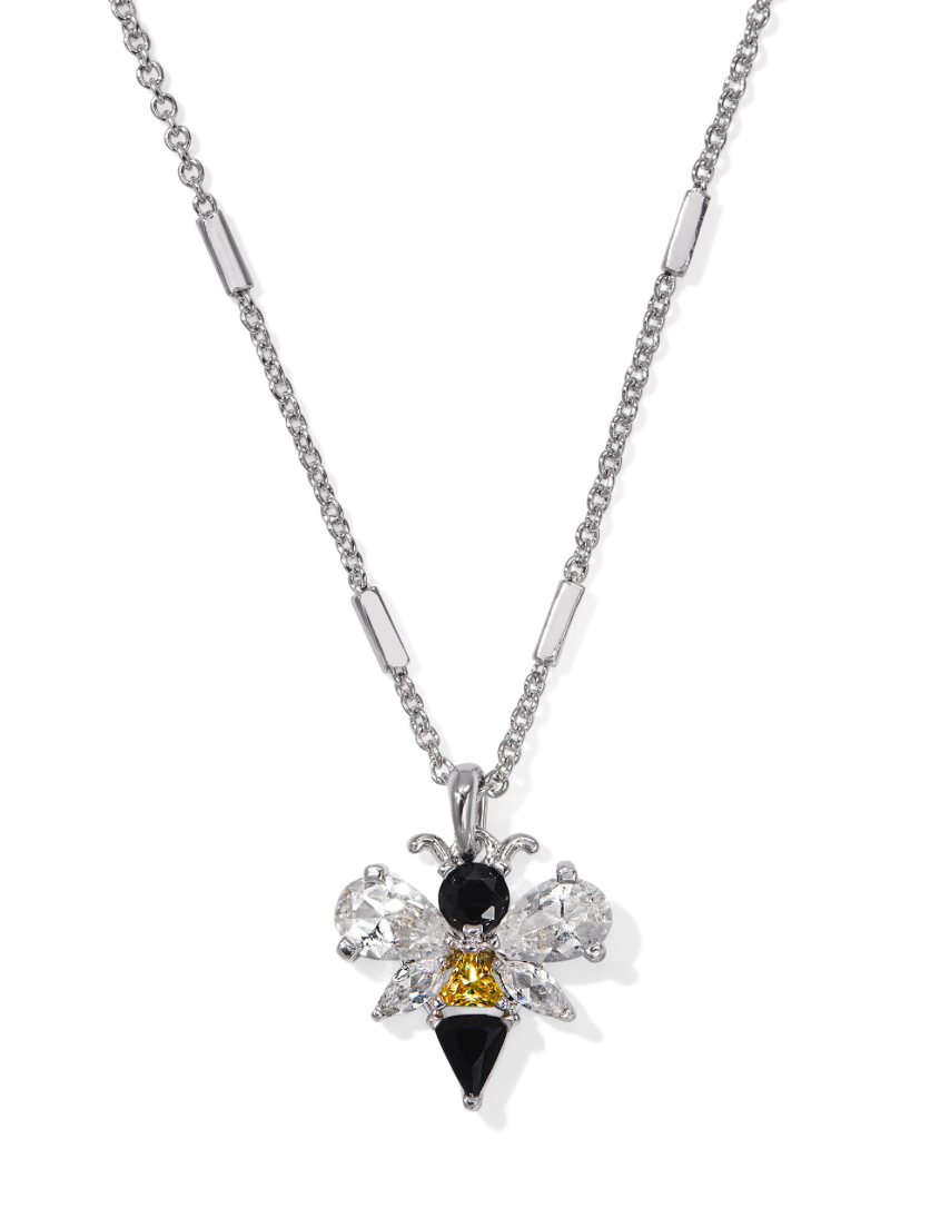 BOUTIQUE KENDRA SCOTT BEE SHORT PENDANT NECKLACE SILVER 2